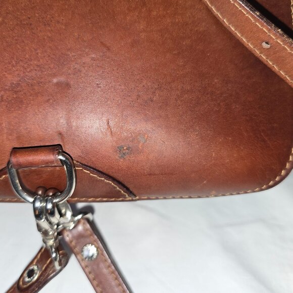 Dooney & Bourke Smooth Italian Brown Vachetta Leather Backpack MADE IN ITALY - Picture 8 of 16
